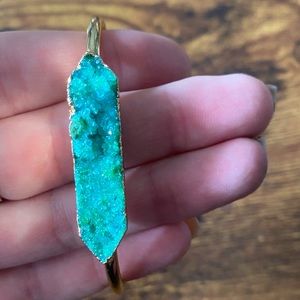 Kinsley Armelle Geode Bangle Bracelet - Green